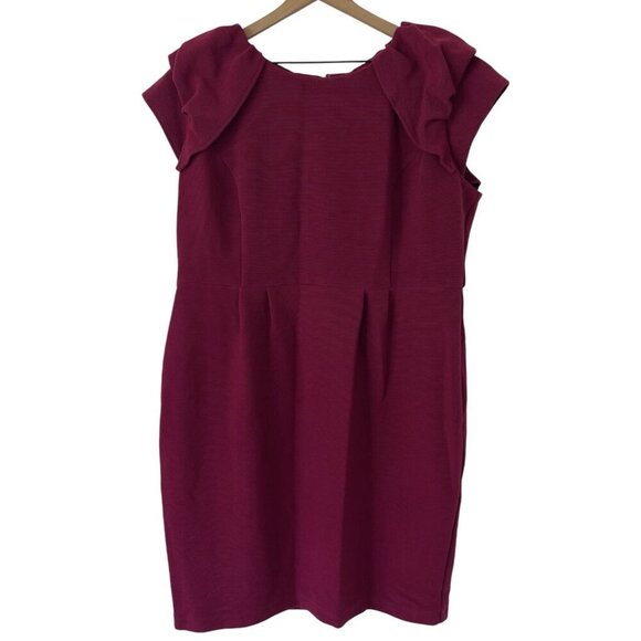 ASOS Curve Dress Size 18 Burgundy Red Holiday Modest Office Career Business Chic - Picture 1 of 16